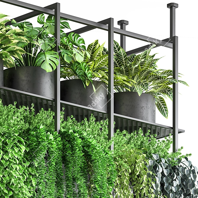 Metal Hanging Indoor Plant Pot Collection 3D model image 6