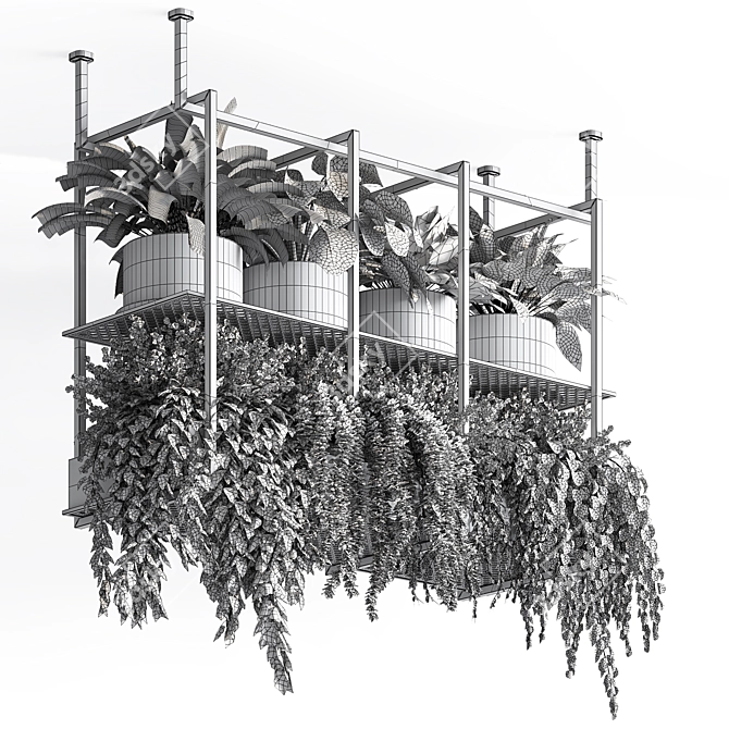 Metal Hanging Indoor Plant Pot Collection 3D model image 7