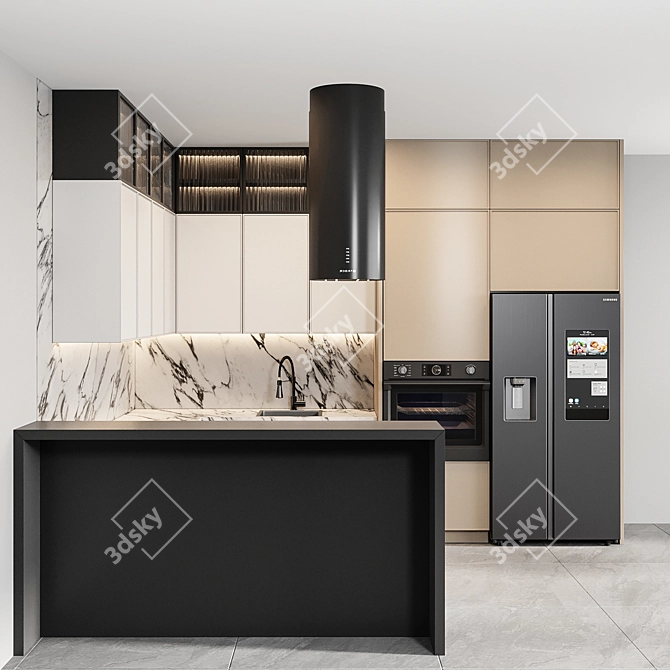 Modern Kitchen Set 33 3D model image 2