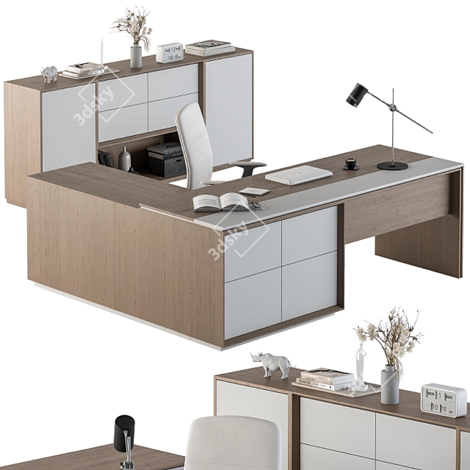 Sleek Executive Manager Office Set 3D model image 2