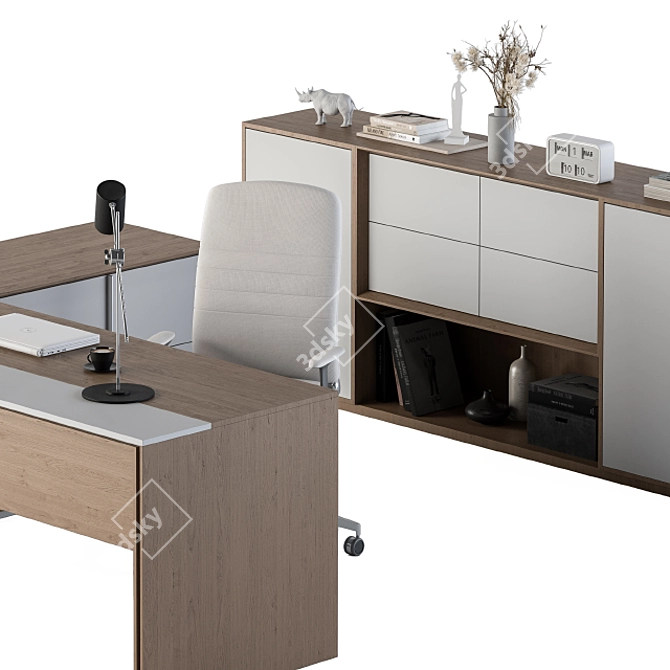 Sleek Executive Manager Office Set 3D model image 3