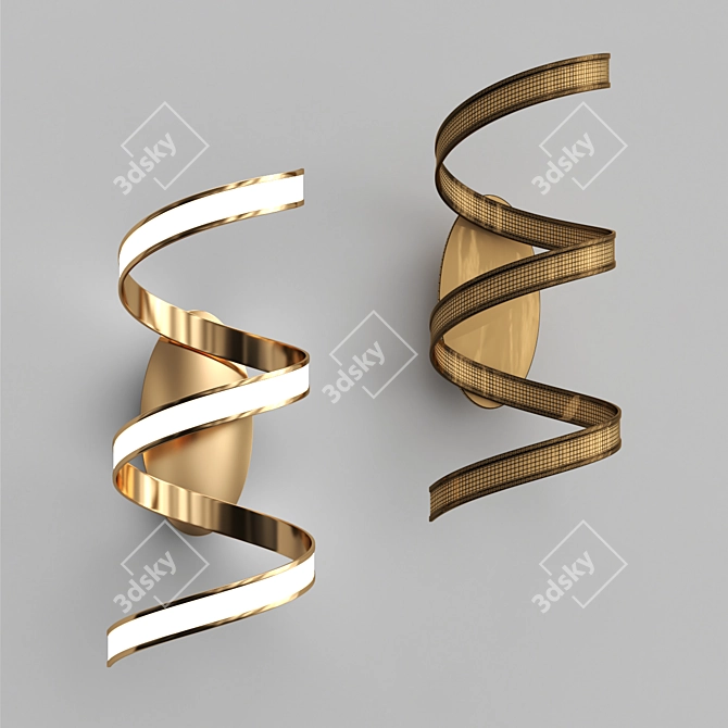 Golden Glow LED Wall Light 3D model image 2