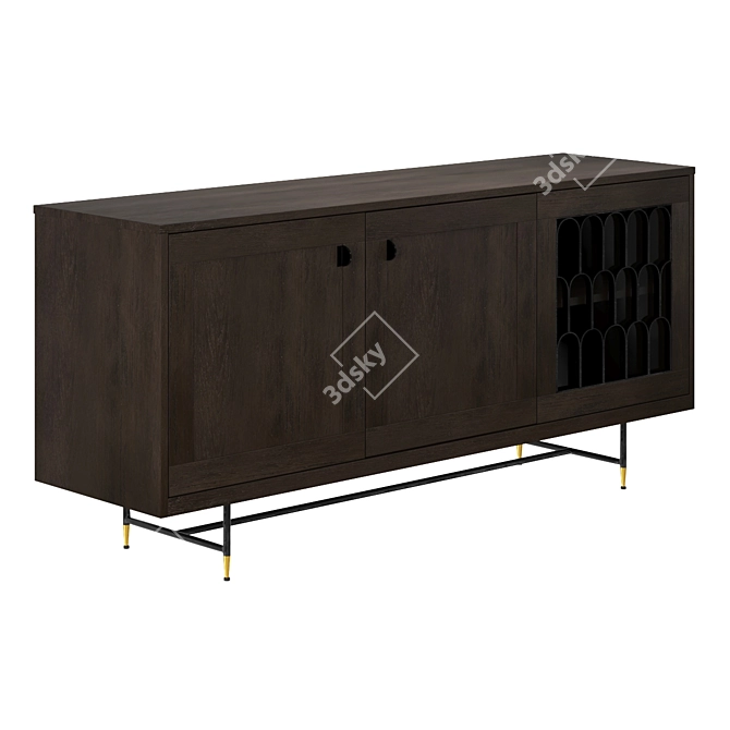 Gatsby Oak & Metal Buffet 3D model image 1