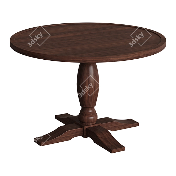 English Style Monastery Dining Table 3D model image 1