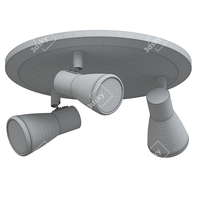 Adjustable 3-Way Circular Spotlight 3D model image 2