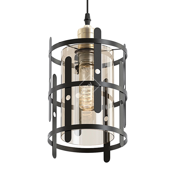 Elegant 4light Black Smoke Chandelier 3D model image 1