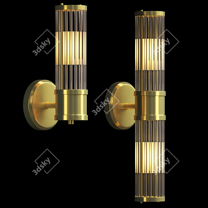 Elegant Gold Wall Lamp: Eichholtz Claridges 3D model image 1