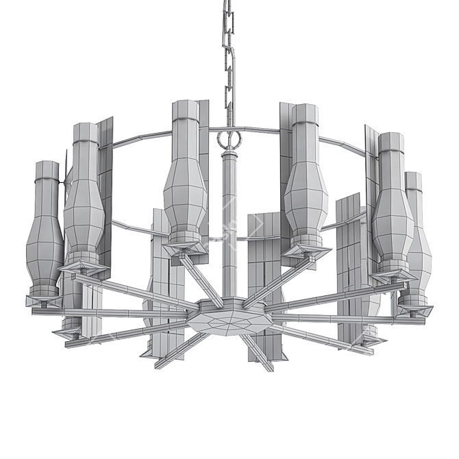 Elegant Glow: New Town Chandelier 3D model image 2