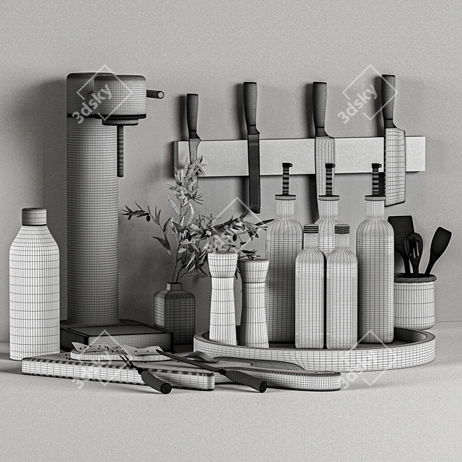Versatile Kitchen Accessories 2018 3D model image 1