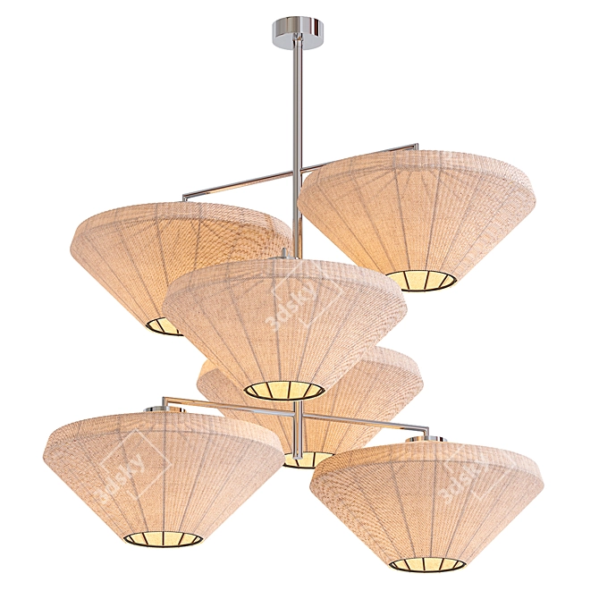 Siam 6L Pendant Light 3D model image 1