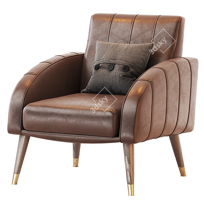 Elegant PRAGA Enza Home Armchair 3D model image 1