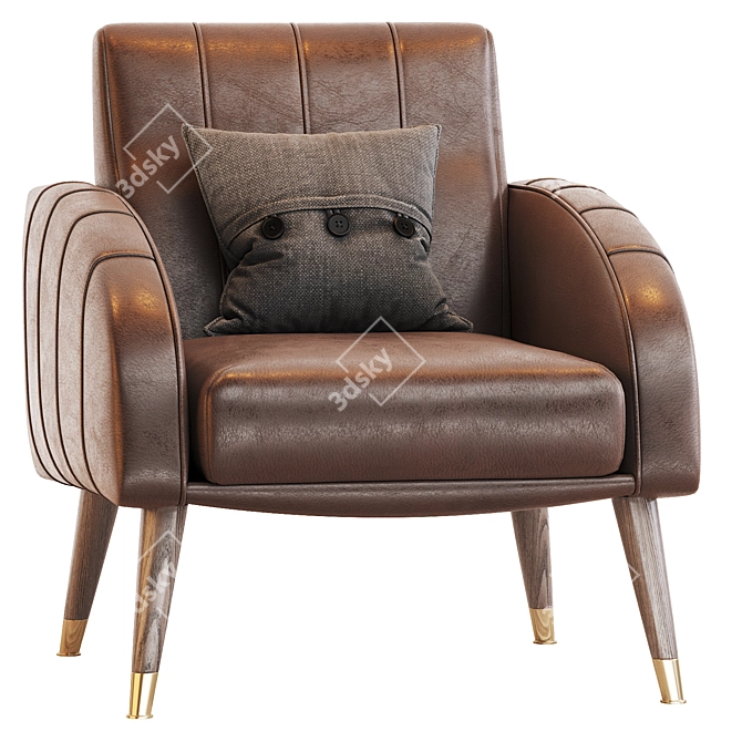 Elegant PRAGA Enza Home Armchair 3D model image 4