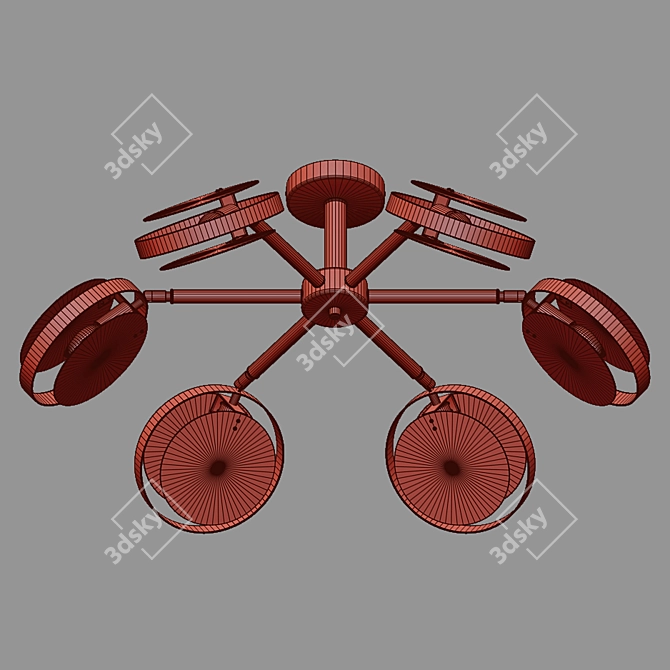 Eurosvet Gallo Loft Style Ceiling Lamp 3D model image 2