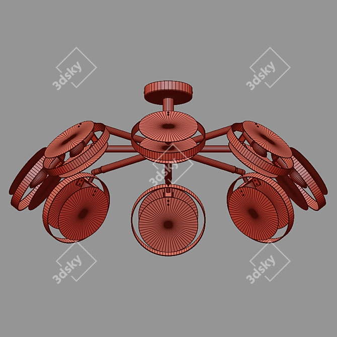 Eurosvet Gallo Loft Style Ceiling Lamp 3D model image 2