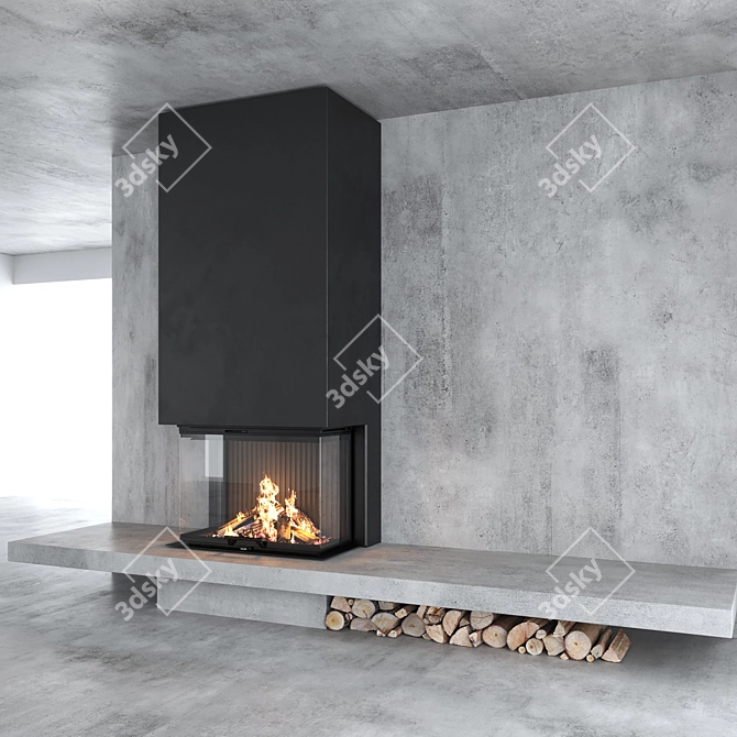 Title: Impression C 2G Decorative Wall with Fireplace 3D model image 2