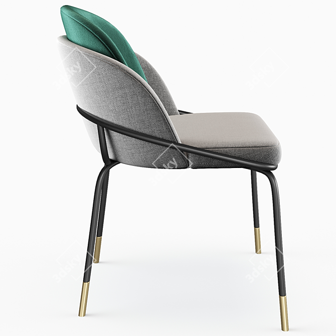 Luxurious Colello Velvet Arm Chair 3D model image 3