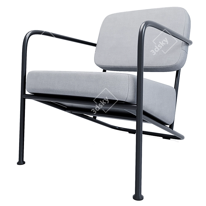 Modern Gray Chrissy Armchair 3D model image 1