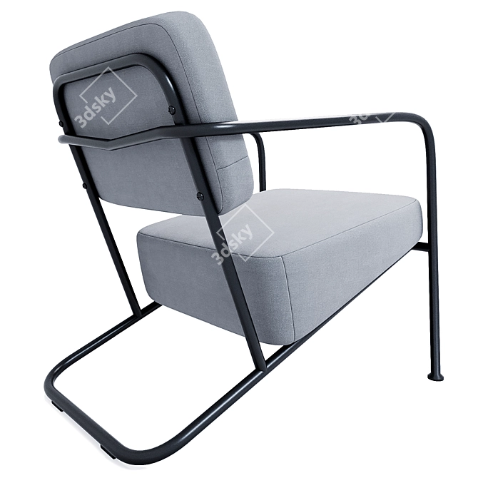 Modern Gray Chrissy Armchair 3D model image 4