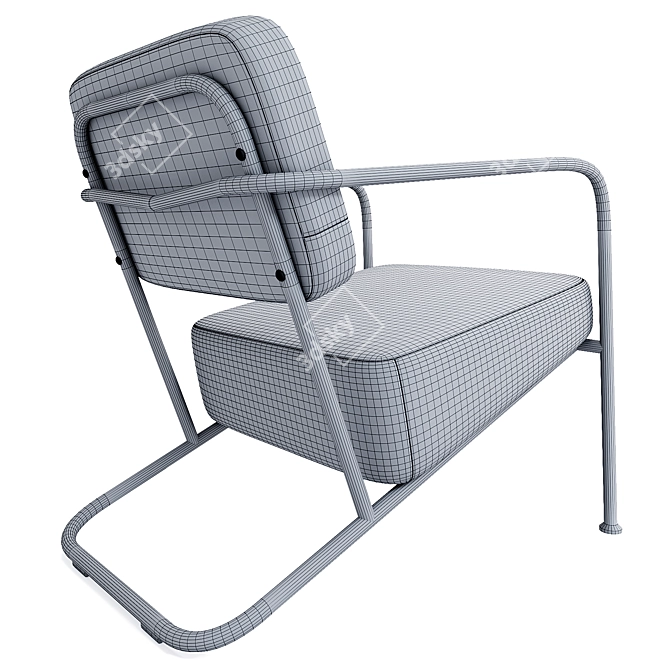 Modern Gray Chrissy Armchair 3D model image 5