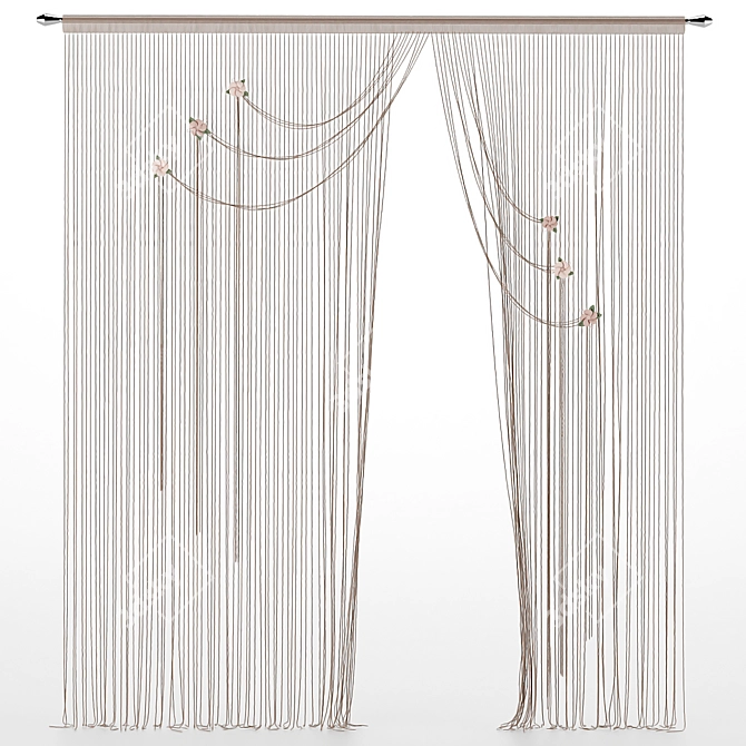 Elegant Kiseya Curtain 3D model image 4