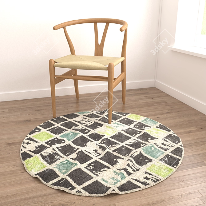 Versatile Set of 6 Round Rugs 3D model image 6