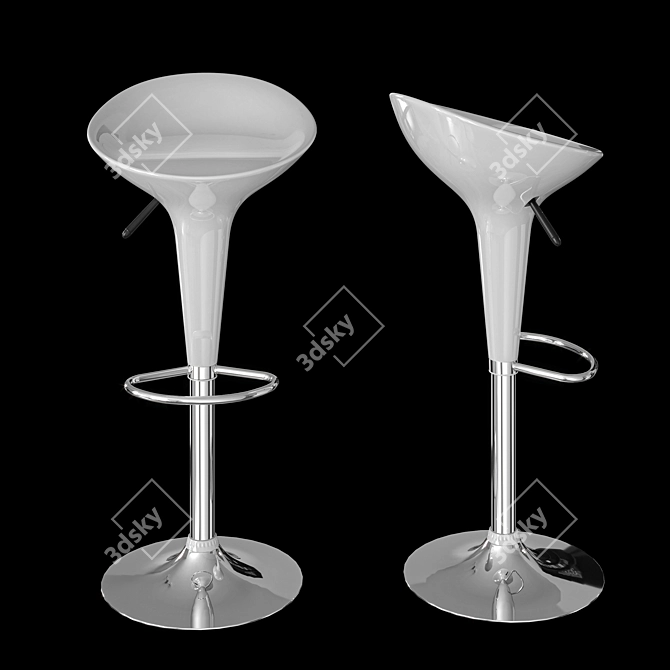 Picadilly Bar Stool: Stylish and Adjustable 3D model image 1