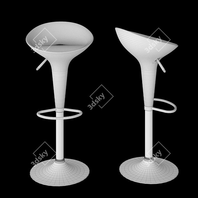 Picadilly Bar Stool: Stylish and Adjustable 3D model image 2