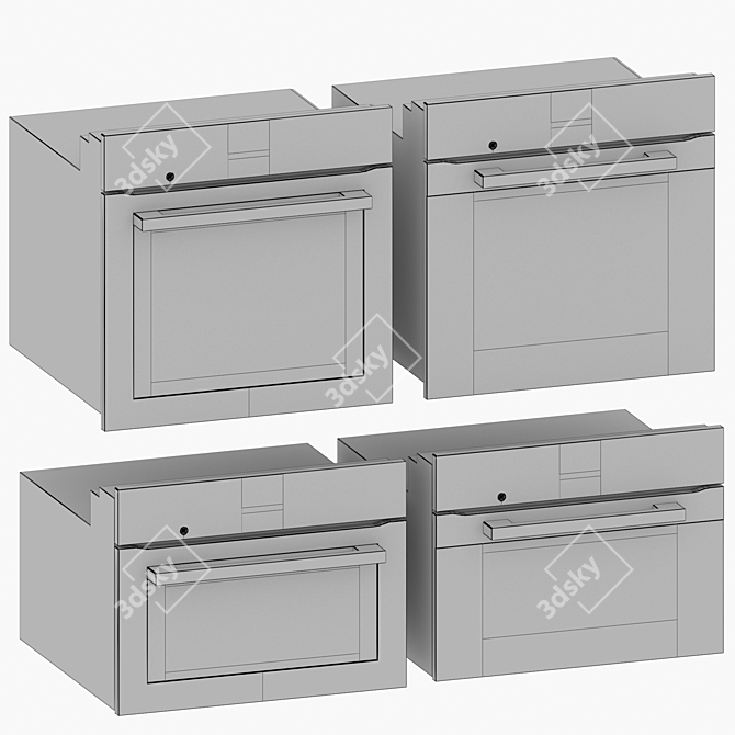 Miele Oven Set: H7164BP, H7140BM, H7264B, H7240BM 3D model image 6