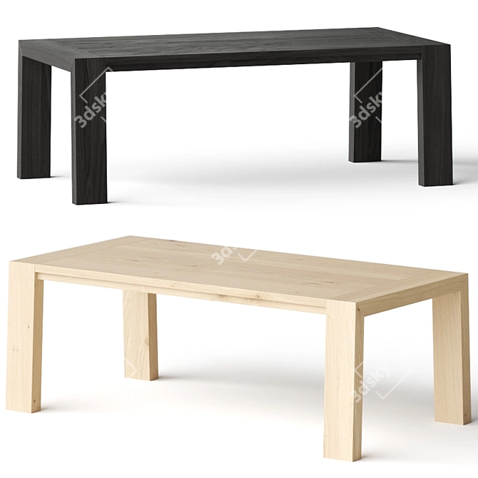 Elegant Inez Dining Table by Lulu & Georgia 3D model image 1