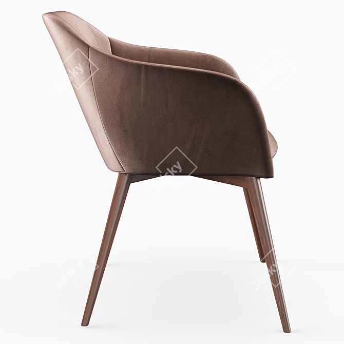 Elegant Valor Tufted Armchair 3D model image 3