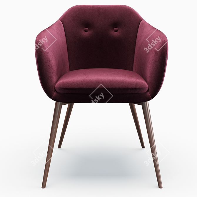 Elegant Valor Tufted Armchair 3D model image 4