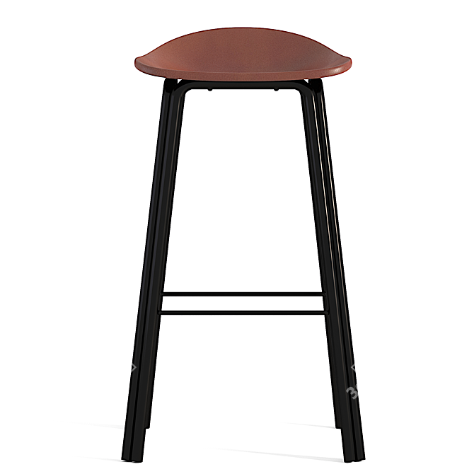 Lodi Tan & Black Bar Stool 3D model image 2