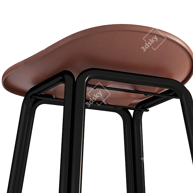 Lodi Tan & Black Bar Stool 3D model image 4