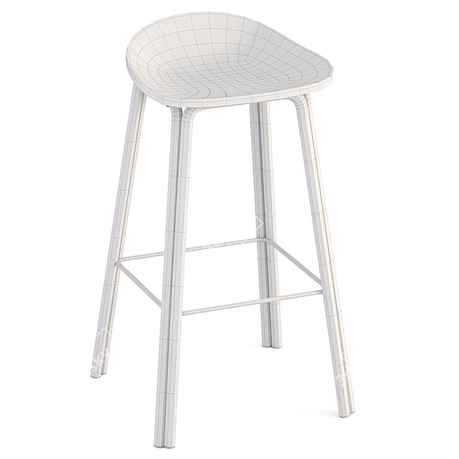 Lodi Tan & Black Bar Stool 3D model image 5