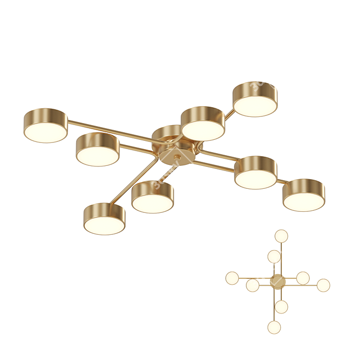 Lampatron DAHLIA 8: Elegant LED Ceiling Chandelier 3D model image 1