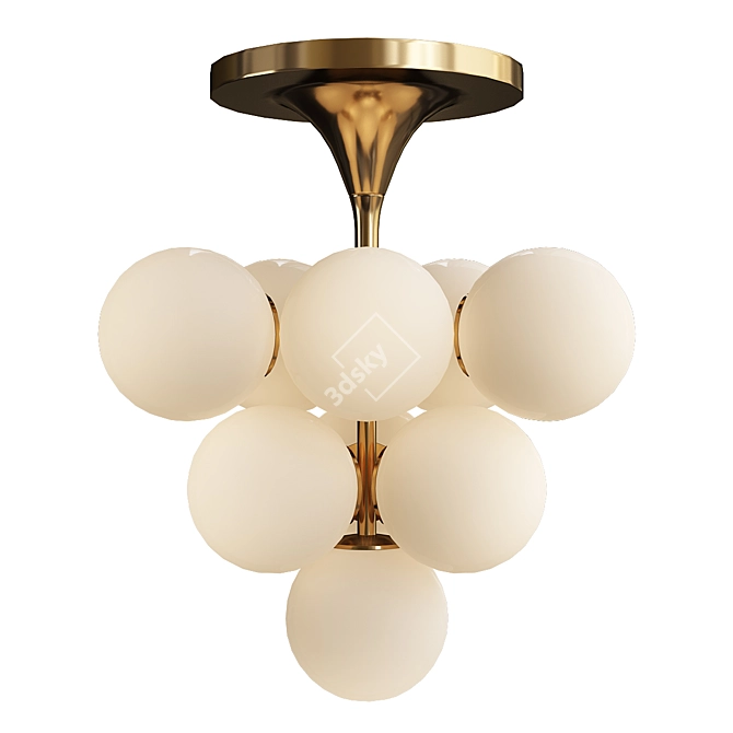 Elegant Mid-Century Tulipan Chandelier 3D model image 3