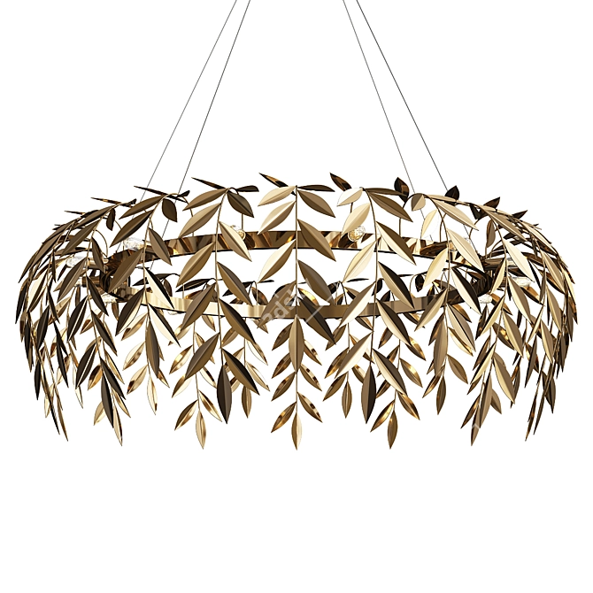 Azores Chandelier: Elegant Brass Lighting 3D model image 1