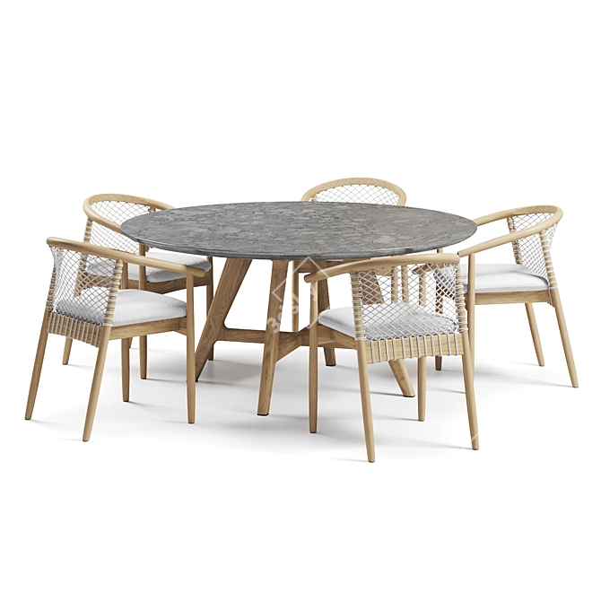 Forrest Outdoor Table Set 3D model image 2