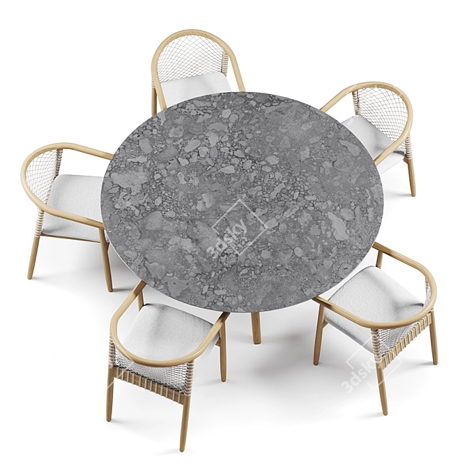 Forrest Outdoor Table Set 3D model image 3