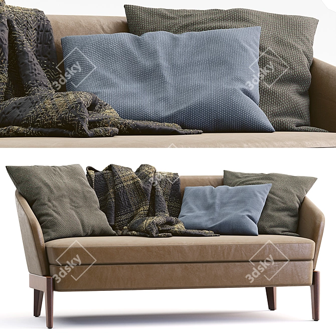 Modern Leather Sofa by Molteni & C 3D model image 1