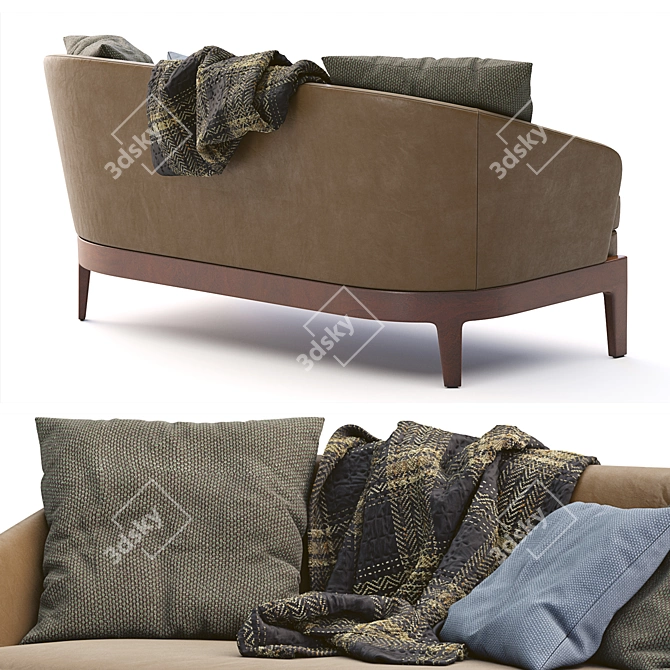 Modern Leather Sofa by Molteni & C 3D model image 5