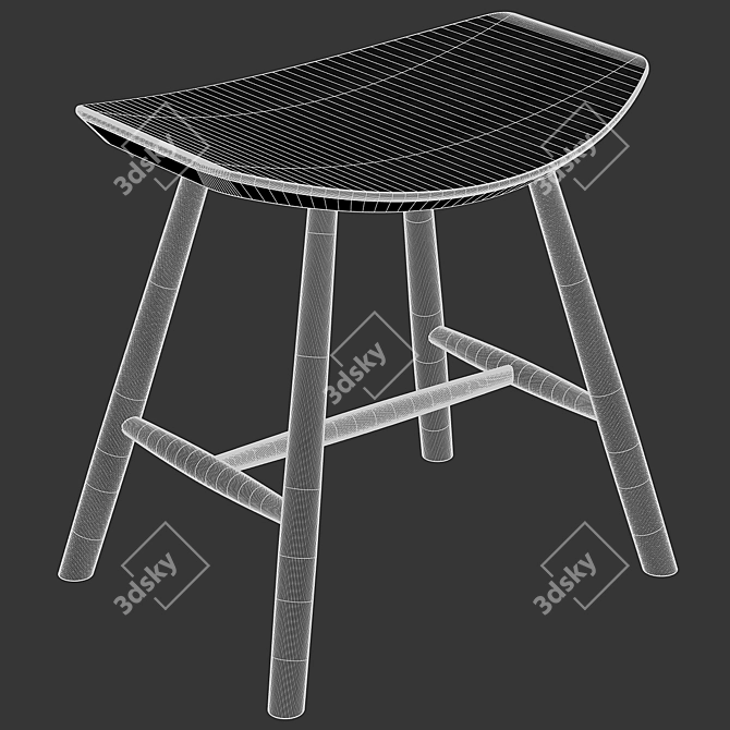 Fredericia Johansson J63 Stool: Sleek Scandinavian Design 3D model image 8