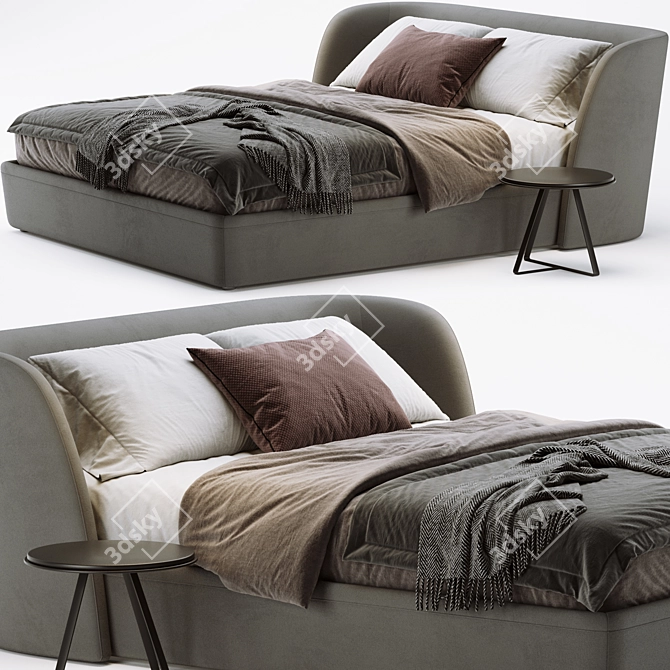 Rolf Benz Tondo Fabric Bed 3D model image 1