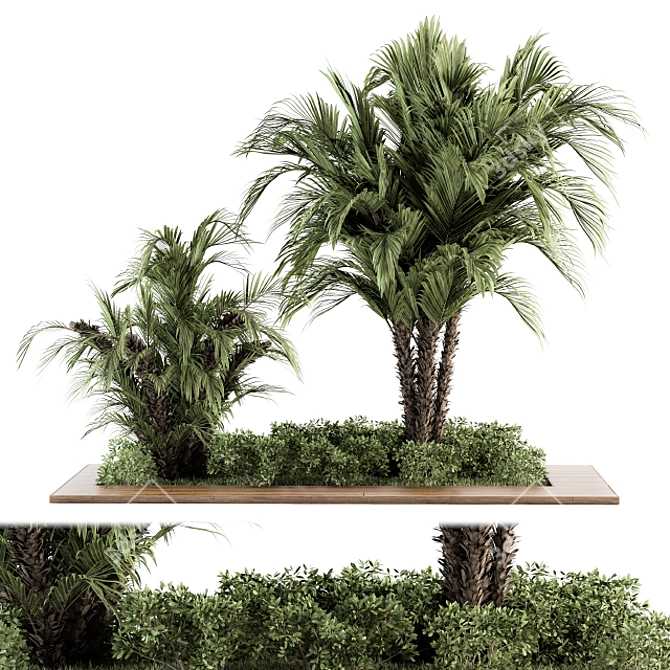 Lush Greenery Garden Set 3D model image 1