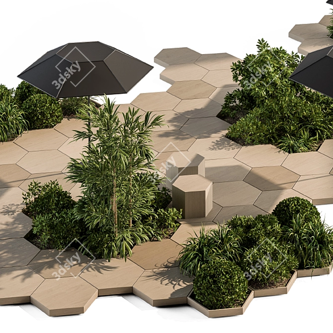 Urban Oasis Bench: Set 25 3D model image 5