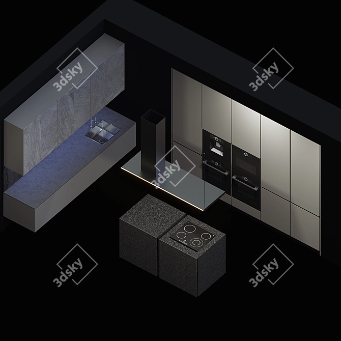 Greystone Beeck Kuchen: Sleek Kitchen Design 3D model image 3