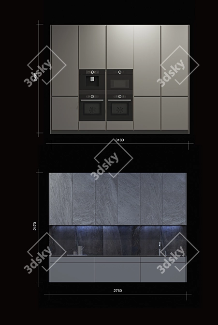 Greystone Beeck Kuchen: Sleek Kitchen Design 3D model image 4