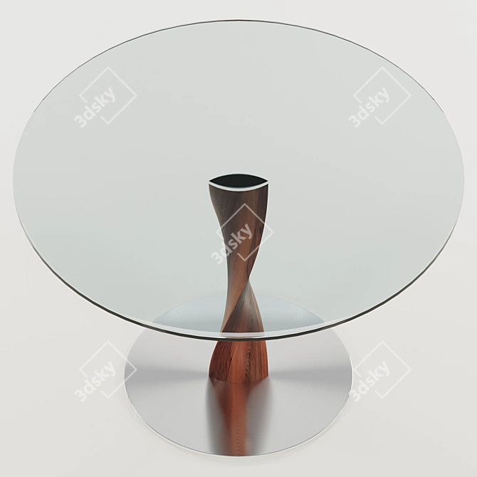 Elegant Walnut Dining Table 3D model image 2