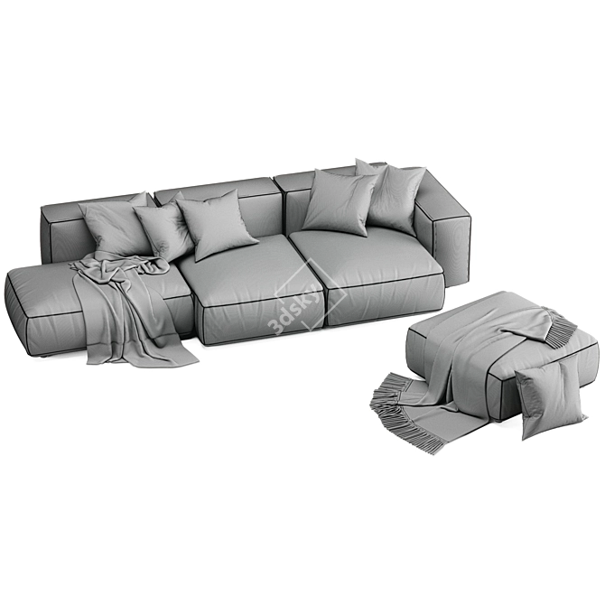 Sleek Minimalist Chaise Design 3D model image 6