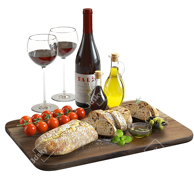 Gourmet Bread Board Set 3D model image 1
